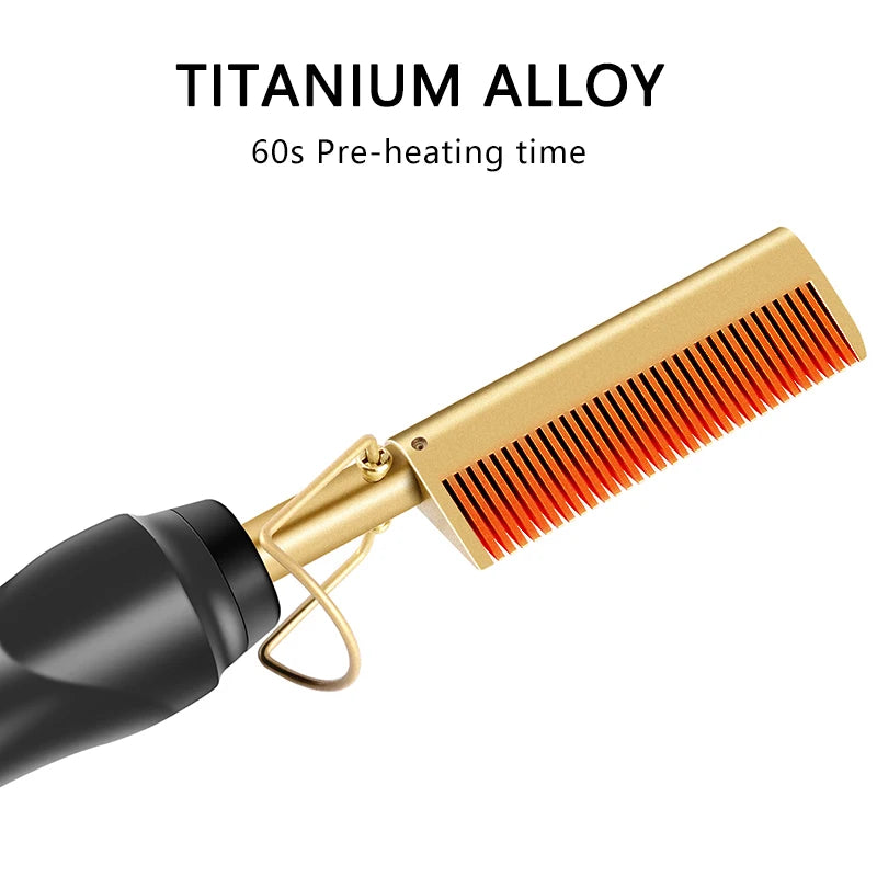 Hot comb straightener