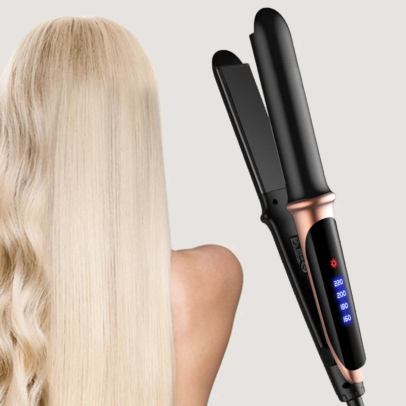 2 in 1 professional hair straightener and curler with ceramic plates
